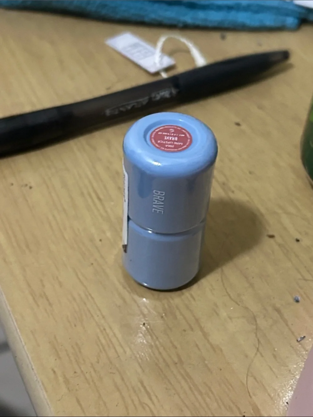 RealHer Brave Lipstick - Light Blue Case with Red Shade